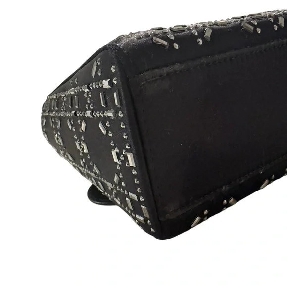 Lady Dior Bag Crystal Embellished Cannage Quilt Satin Mini *AUTHENTICATED* - Picture 8 of 15